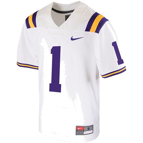 Youth Nike #1 White LSU Tigers Untouchable Football Jersey