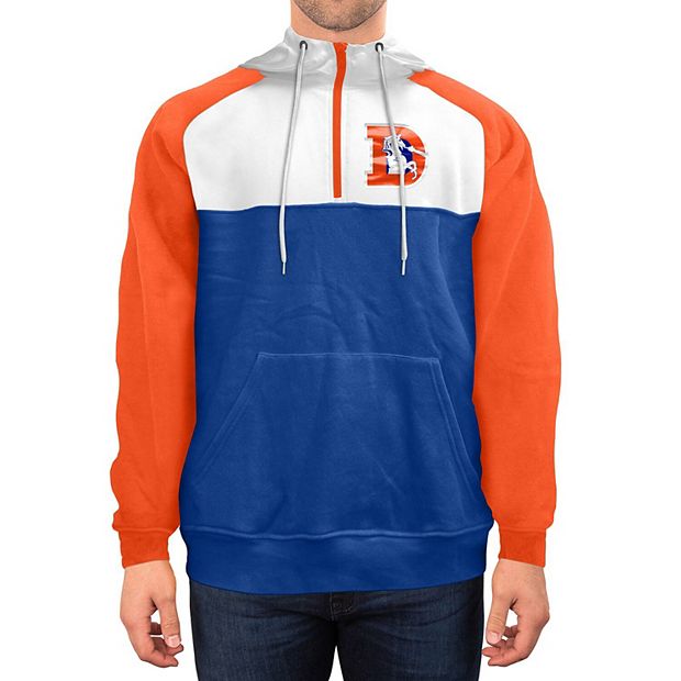 Men's New Era Royal Denver Broncos Throwback Raglan Long