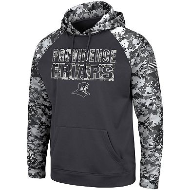 Men's Colosseum Charcoal Providence Friars OHT Military Appreciation Digital Camo Pullover Hoodie