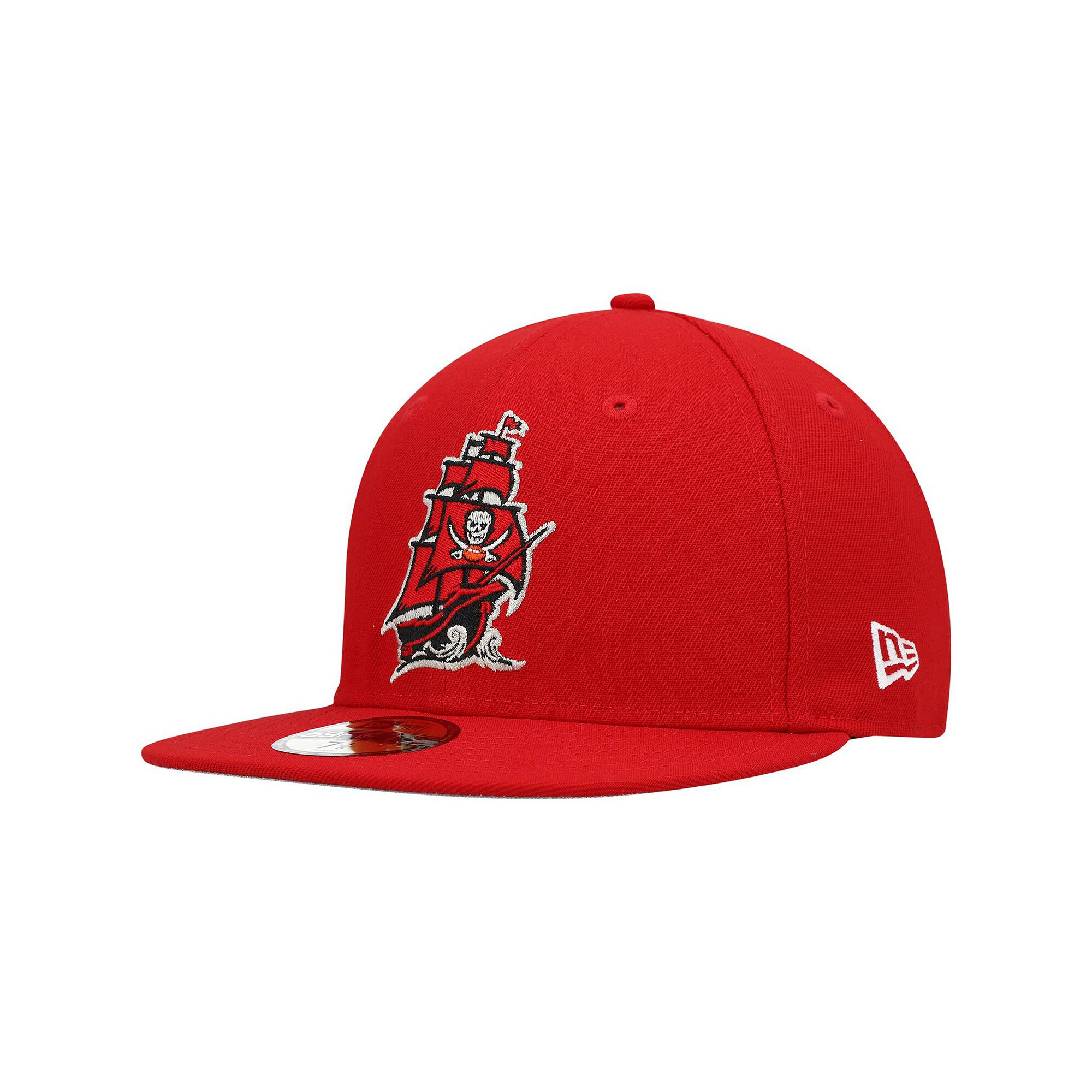 Mens New Era Red Tampa Bay Buccaneers Omaha 59FIFTY Fitted Hat, Size: 7