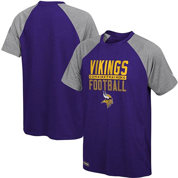 Men's New Era Purple Minnesota Vikings Combine Authentic Ball Hog Raglan T- Shirt