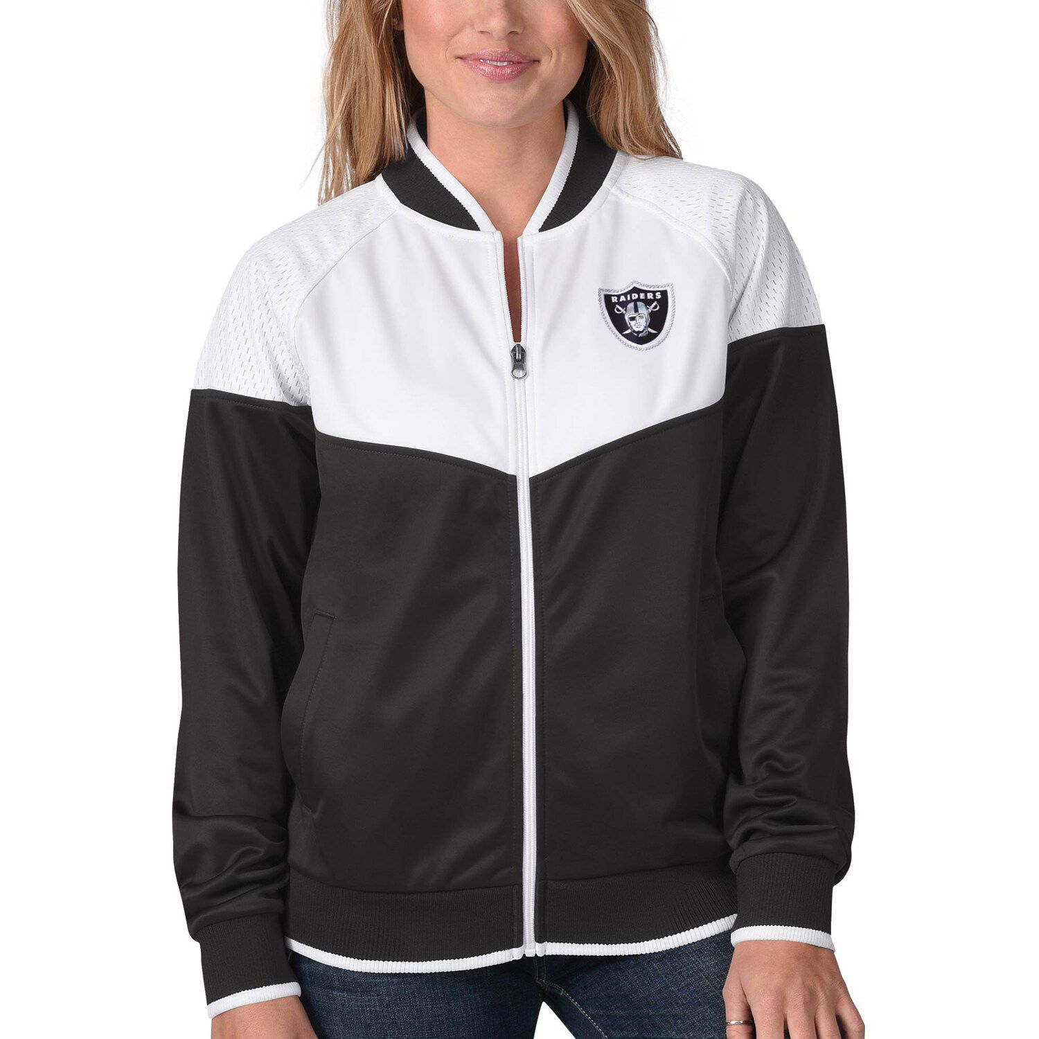 white raiders jacket