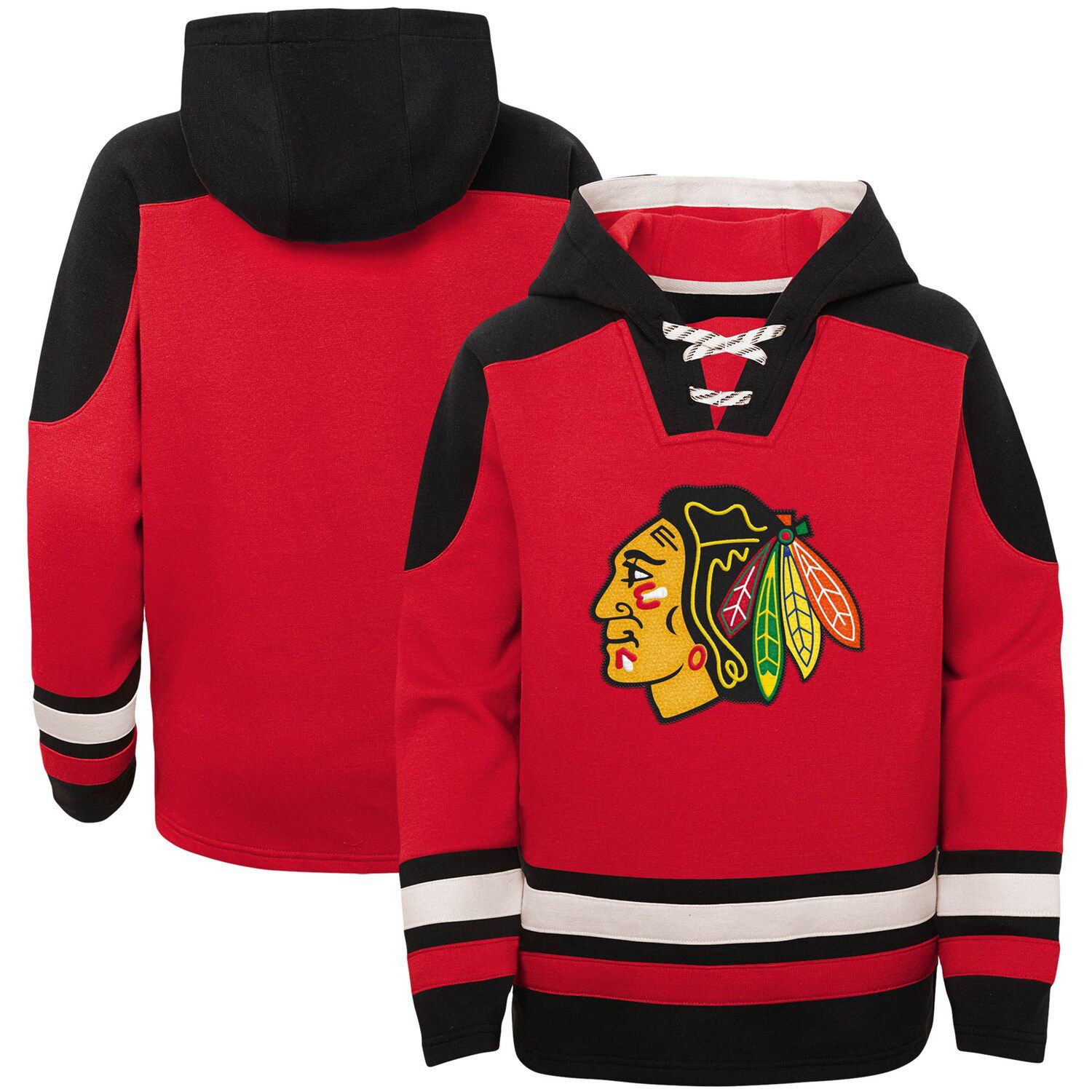 blackhawks lace up hoodie