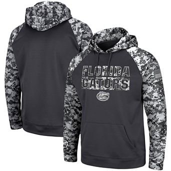 Men's Colosseum Charcoal Florida Gators OHT Military Appreciation Digital Camo Pullover Hoodie