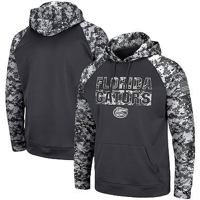 Men's Colosseum Charcoal Florida Gators OHT Military Appreciation Digital Camo Pullover Hoodie