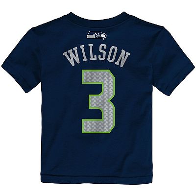 Toddler Russell Wilson College Navy Seattle Seahawks Mainliner Player Name Number T Shirt