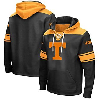 Men's Colosseum Black Tennessee Volunteers 2.0 Lace-Up Logo Pullover Hoodie