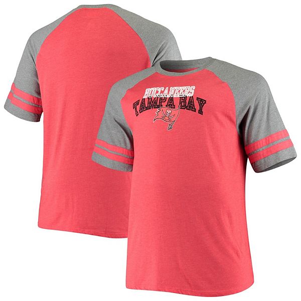 Men's Fanatics Branded Red Tampa Bay Buccaneers Big & Tall Logo Sleeve  Stripe T-Shirt