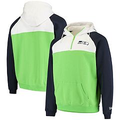 Men's New Era Navy Seattle Seahawks Combine Authentic Hard Hitter Pullover  Hoodie