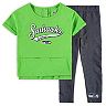 Girls Preschool Neon Green Seattle Seahawks Diamond T-Shirt & Leggings Set