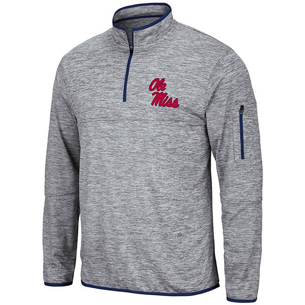 Mens Colosseum Heathered Gray Ole Miss Rebels Maclaren Quarter Zip Jacket 1745