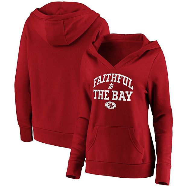 Women's Fanatics Branded Scarlet San Francisco 49ers Over Under Pullover Hoodie