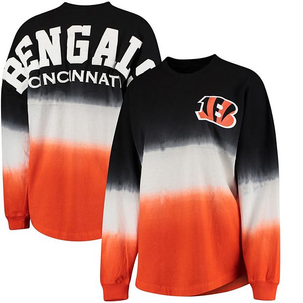 Women's NFL Pro Line by Fanatics Branded Black/Orange Cincinnati Bengals  Spirit Jersey Long Sleeve T