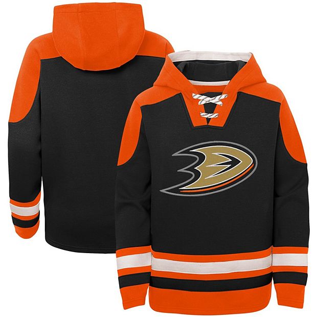 Youth Black Anaheim Ducks Ageless Must-Have Lace-Up Pullover Hoodie