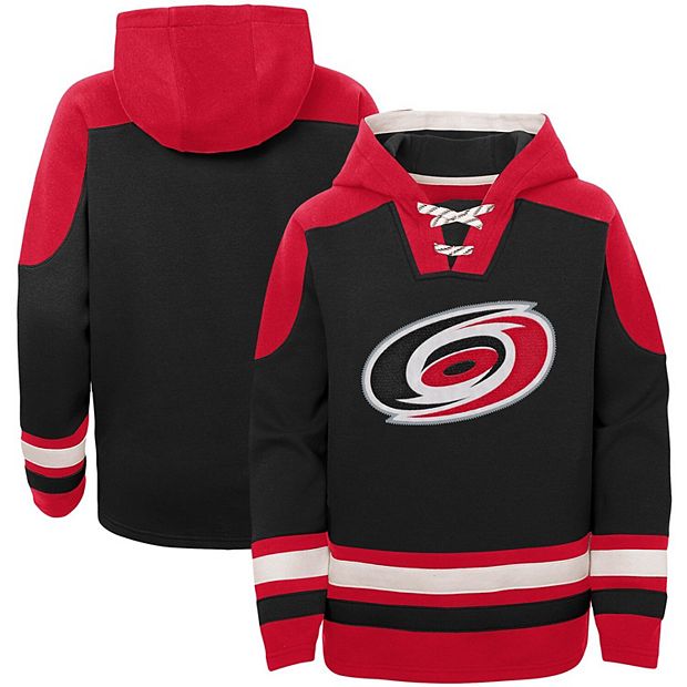 Youth Carolina Hurricanes Black Ageless Must-Have Lace-Up Pullover Hoodie