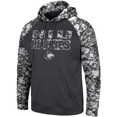 Men's Colosseum Charcoal Northern Illinois Huskies OHT Military Appreciation Digital Camo Pullover Hoodie