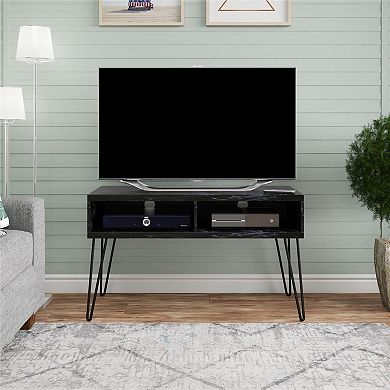 Novogratz Athena Black Faux Marble TV Stand