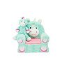 Animal Adventure Soft Landing Darling Duos 2 - Piece Plush & Premium Sweet Seat Character Chair Bundle - Teal Unicorn