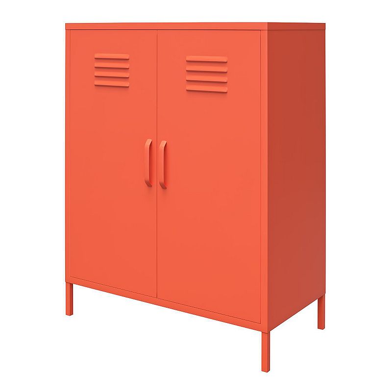 Novogratz Cache 2-Door Locker Storage Cabinet, Orange