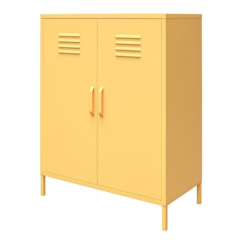 Novogratz Cache 2-Door Locker Storage Cabinet, Yellow