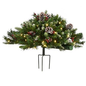 National Tree Company 33" Frosted Artificial Berry Planter Filler Decor