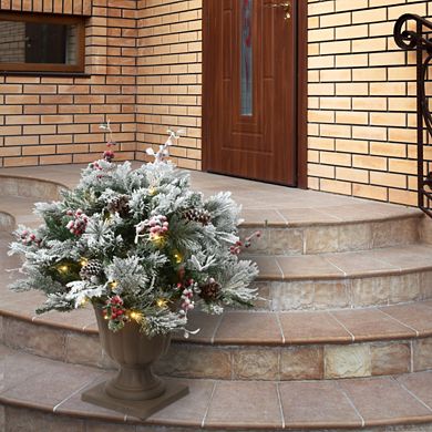 National Tree Company 22" Snowy Bedford Artificial Planter Filler Decor