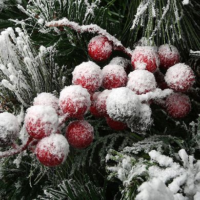 National Tree Company 18" Snowy Bedford Artificial Planter Filler Decor