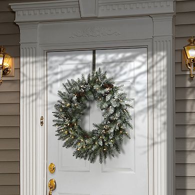 National Tree Company 30-in. Light-Up Snowy Morgan Spruce Artificial Christmas Wreath