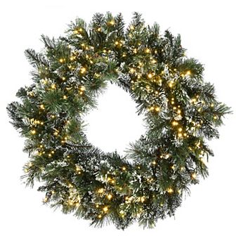 National Tree Company 30 in Light-Up Glittery Bristle Pine Artificial Christmas Wreath
