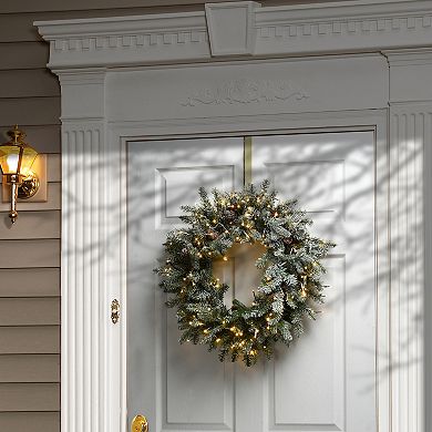 National Tree Company 24-in. Light-Up Snowy Morgan Spruce Artificial Christmas Wreath