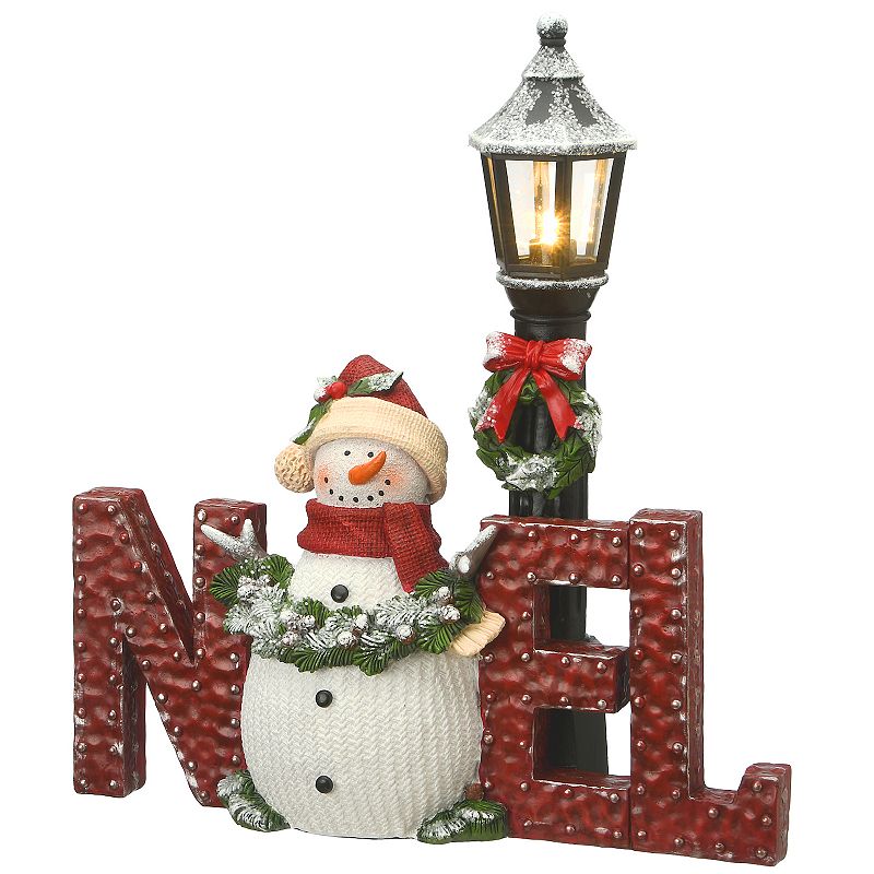National Tree Company Light-Up Snowman & Lamppost Christmas Table Decor, Re