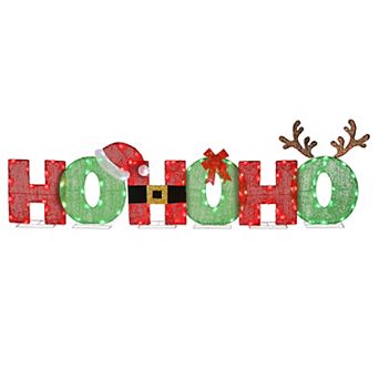 National Tree Company Pre-Lit Ho Ho Ho Christmas Floor Decor