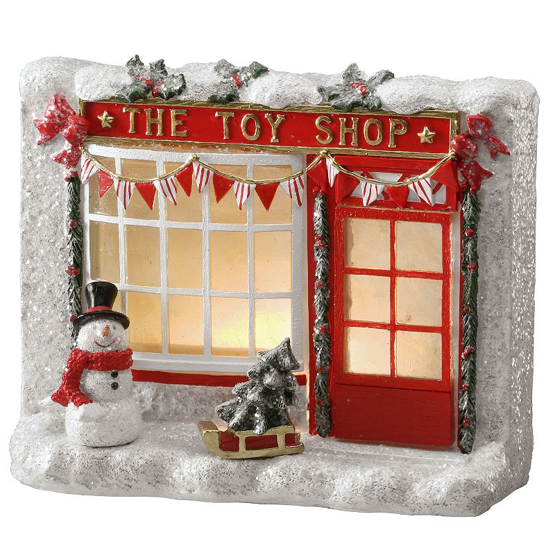 National Tree Company Light-Up Toy Shop Christmas Table Decor, White