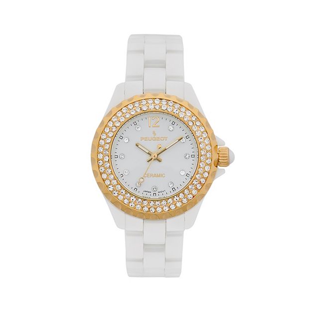 Peugeot Women's Gold Tone Crystal Bezel Watch