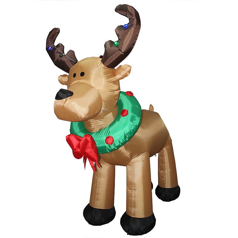 National Tree Company 8-ft. Pre-Lit Inflatable Christmas Reindeer Outdoor D