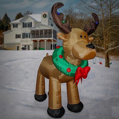 National Tree Company 8-ft. Pre-Lit Inflatable Christmas Reindeer Outdoor Decor