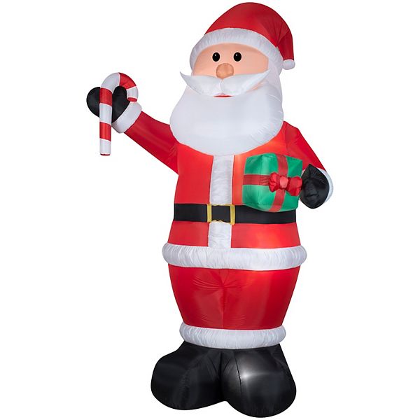 National Tree Company 12-ft. Pre-Lit Inflatable Santa & Gift Christmas ...
