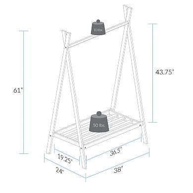 Casual Home Teepee 1-Shelf Coat Rack
