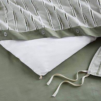 Madison Park Signature Essence Cotton Clip Stripe Jacquard Comforter Set with Shams and Decorative Pillows
