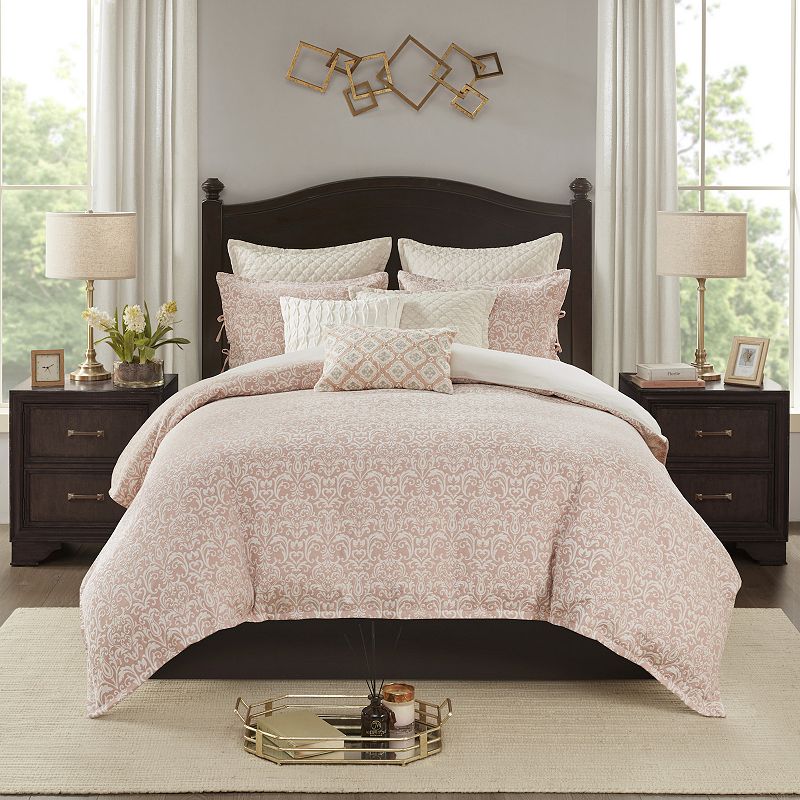 Madison Park Signature Haven Chenille Jacquard Comforter Set with Throw Pil