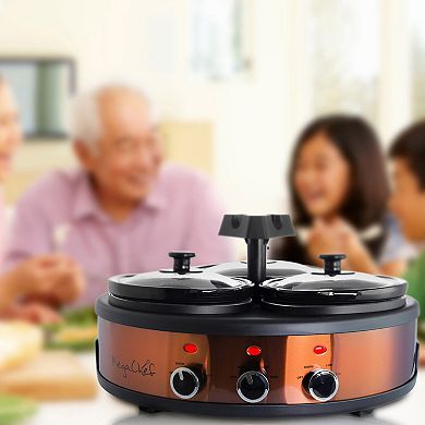 MegaChef 1.5-qt. Triple Slow Cooker and Buffet Server