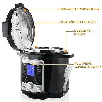 MegaChef 6 qt. Stainless Steel Digital Pressure Cooker