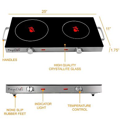 MegaChef Ceramic Infrared Double Cooktop