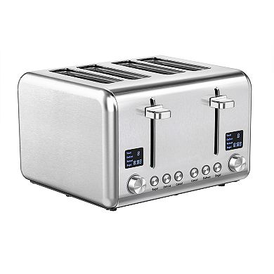 MegaChef 9-in. 4-Slice Stainless Steel Toaster