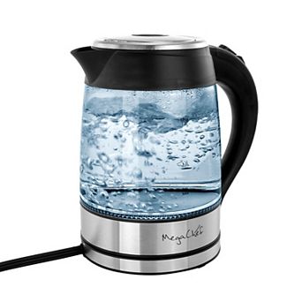 MegaChef 1.8-Liter LED Glass & Stainless Steel Electric Tea Kettle