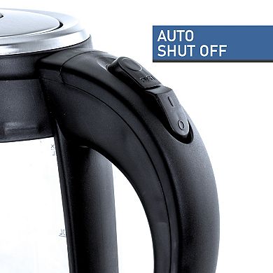 MegaChef 1.8-Liter LED Glass & Stainless Steel Electric Tea Kettle