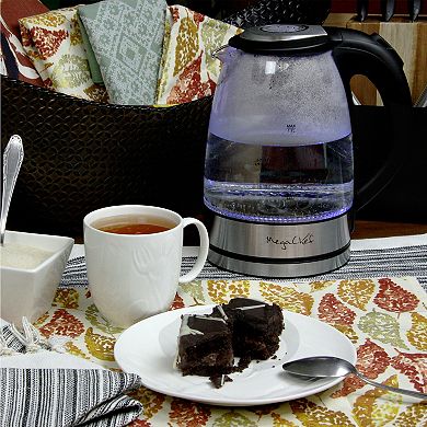 MegaChef 1.7-Liter Glass & Stainless Steel Electric Tea Kettle