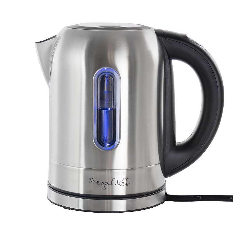 MegaChef 1.7-Liter Stainless Steel Electric Tea Kettle, None