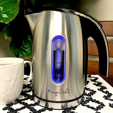 MegaChef 1.2-Liter Stainless Steel Electric Tea Kettle