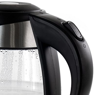 MegaChef 1.8-Liter Glass & Stainless Steel Electric Tea Kettle